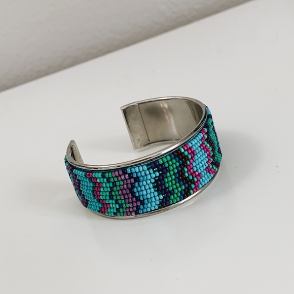Jewelry - Boho Silver Beaded Cuff